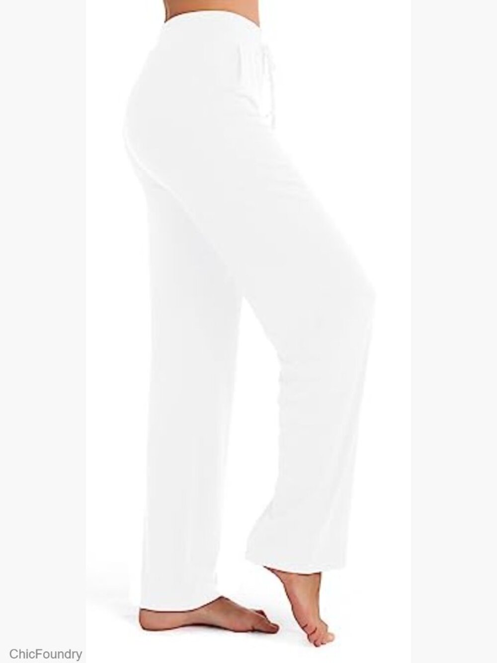 Women's High Waist Drawstring Wide Leg Yoga Pants with Pockets - Picture 4 of 6